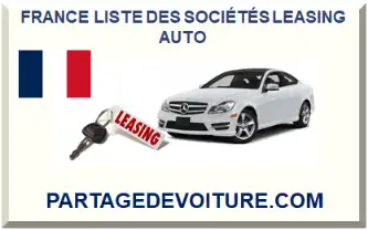 FRANCE LISTE DES SOCIÉTÉS LEASING AUTO 